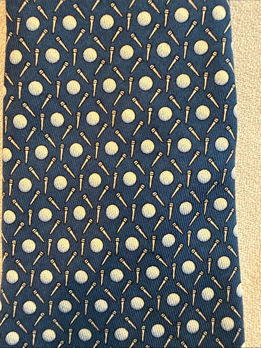 Kids Navy Geometric Silk Tie - Classic Pattern